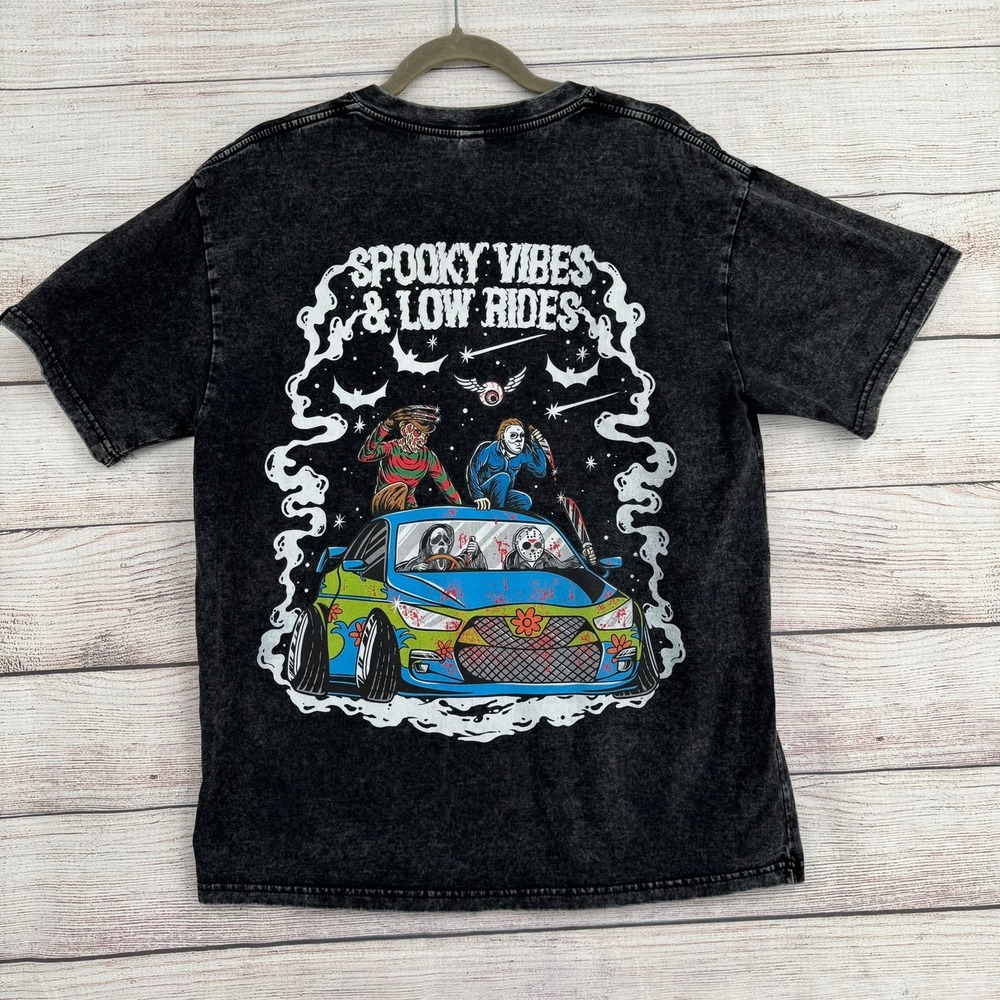 Lowred Empire Graphic T-Shirt Men Medium Black Spooky Vibes Low Rides Horror